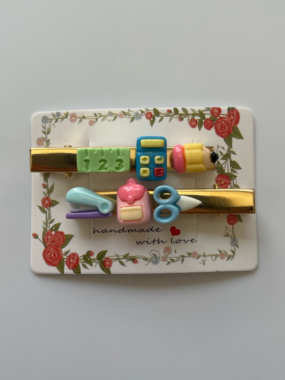 Handmade Pastel Number & Calculator Hair Clips Set | Cute Kawaii Y2K - 2 clips